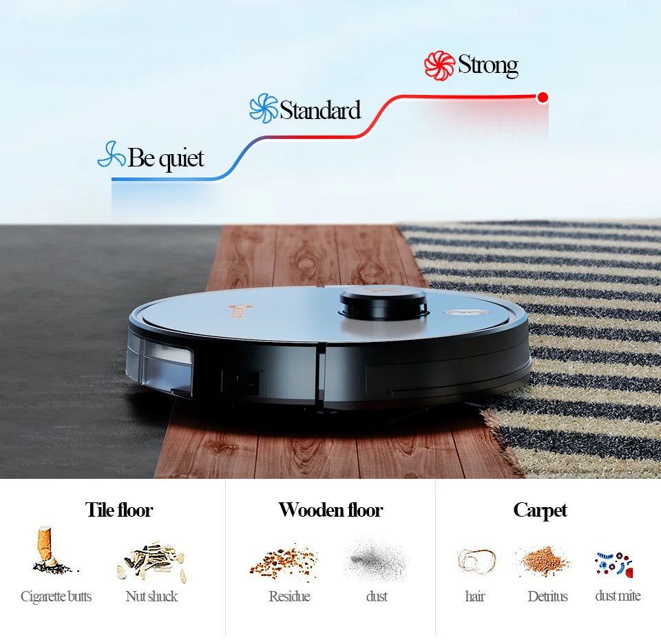 Robot Vacuum Cleaner NEATSVOR X600 Pro Laser Navigation  6000PA Strong Suction Map Management  Sweep Floor and Wipe Floor in One