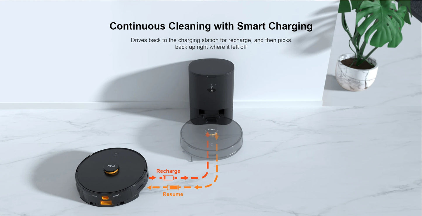 IMOU Self-empty Vacuum Cleaner Robot Smart Charging Hands-free Cleaning With Auto Dirt Disposal Base Mop and Vacuum All in One