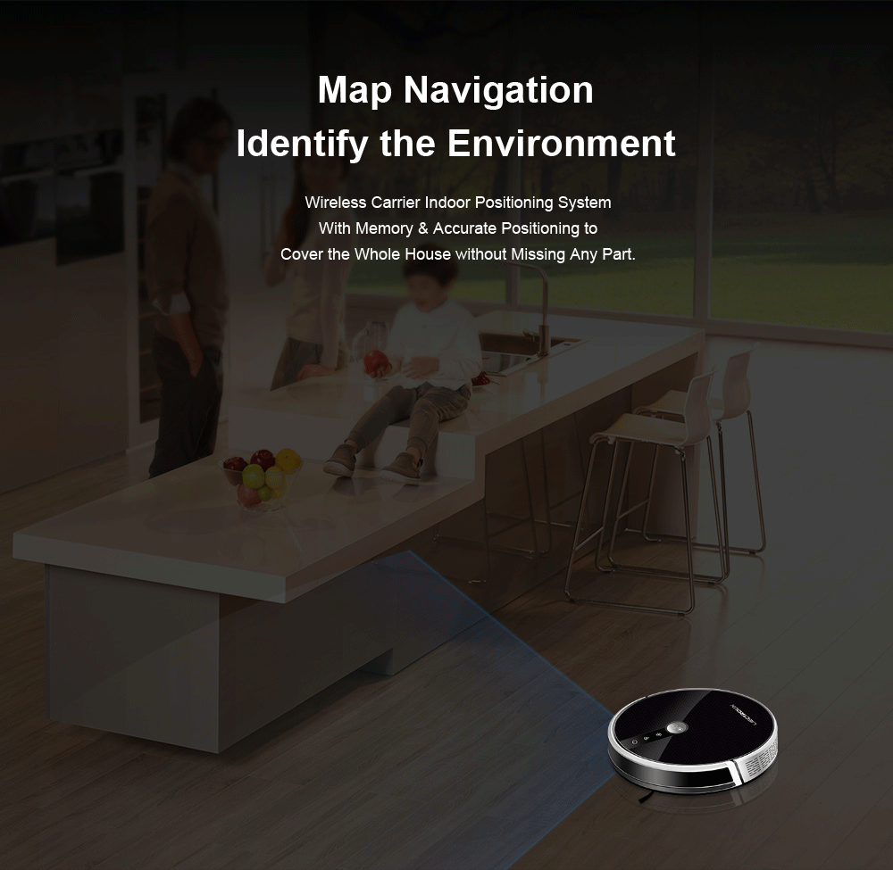 LIECTROUX/LILIN C30B Robot Vacuum Cleaner AI Map Navigation,Memory,Smart Partition,WiFi App,6000Pa Suction,Electric Water Tank