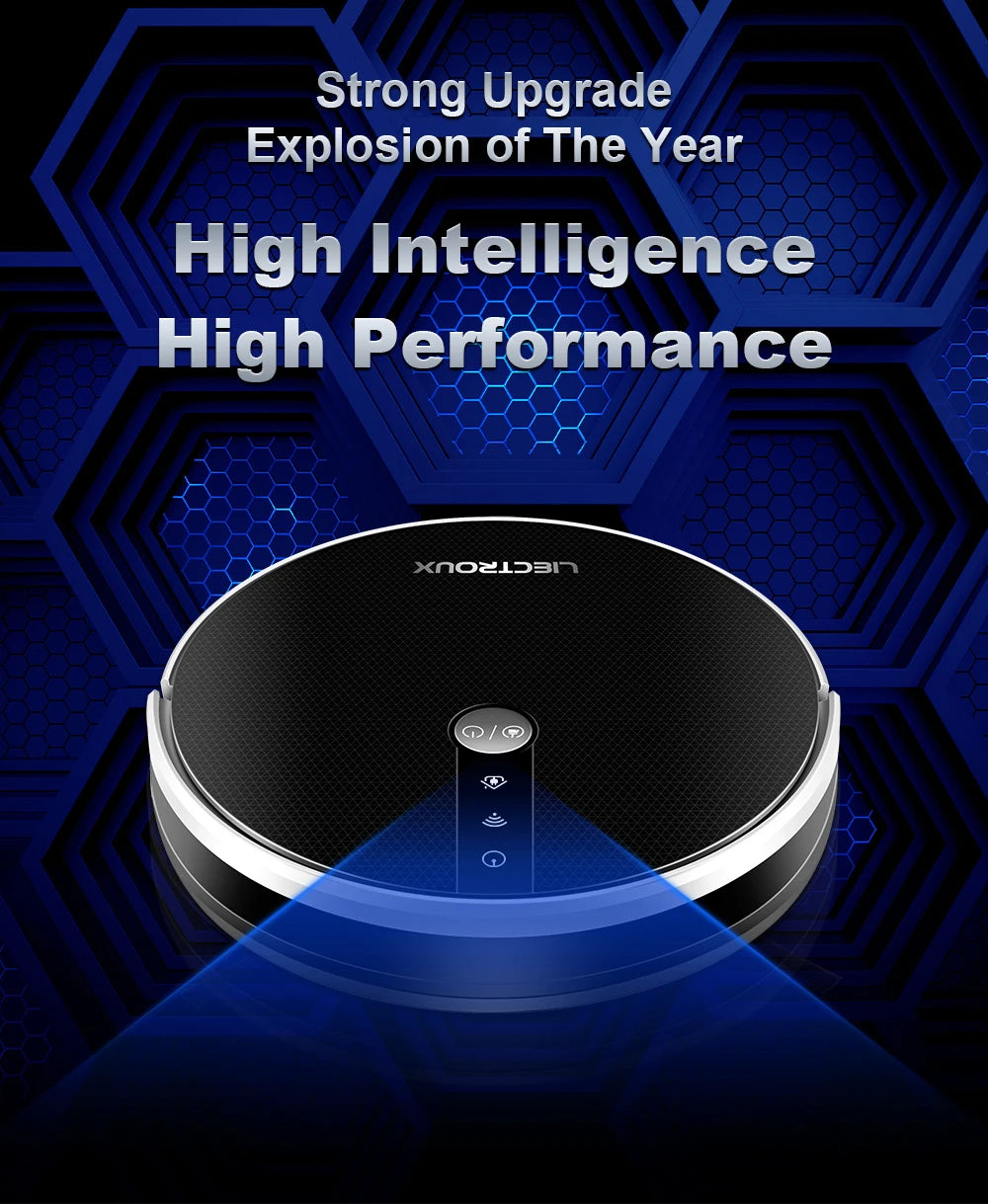 LIECTROUX/LILIN C30B Robot Vacuum Cleaner AI Map Navigation,Memory,Smart Partition,WiFi App,6000Pa Suction,Electric Water Tank