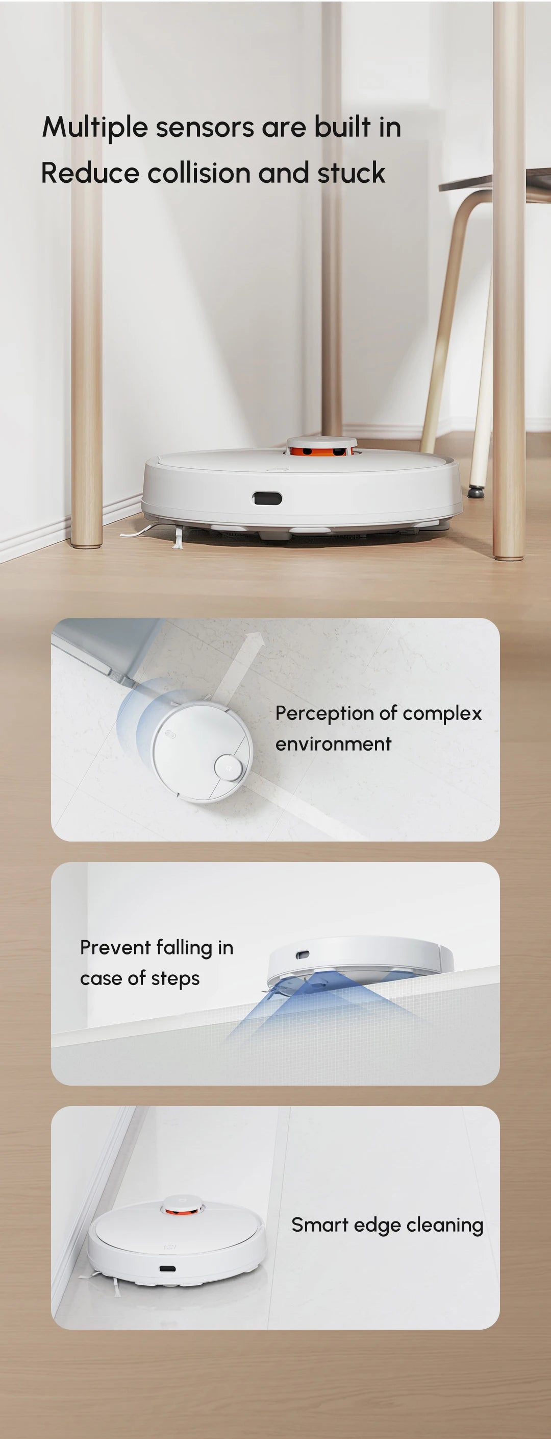 XIAOMI MIJIA Robot Vacuum Mop 3C B106CN 4000Pa Smart Home Appliances LDS Laser Navigation Cleaner Electric Control Water Tank