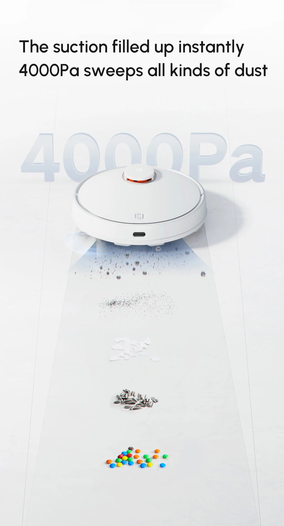 XIAOMI MIJIA Robot Vacuum Mop 3C B106CN 4000Pa Smart Home Appliances LDS Laser Navigation Cleaner Electric Control Water Tank