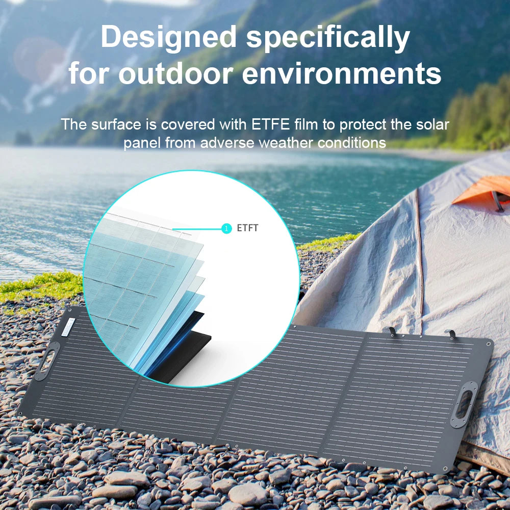 ETFE 200W Foldable Solar Panels Cell 20.5V Portable Solar Charging Panel Complete Kit for Outdoor Tourism Camping Power Station