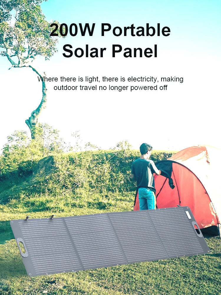 ETFE 200W Foldable Solar Panels Cell 20.5V Portable Solar Charging Panel Complete Kit for Outdoor Tourism Camping Power Station