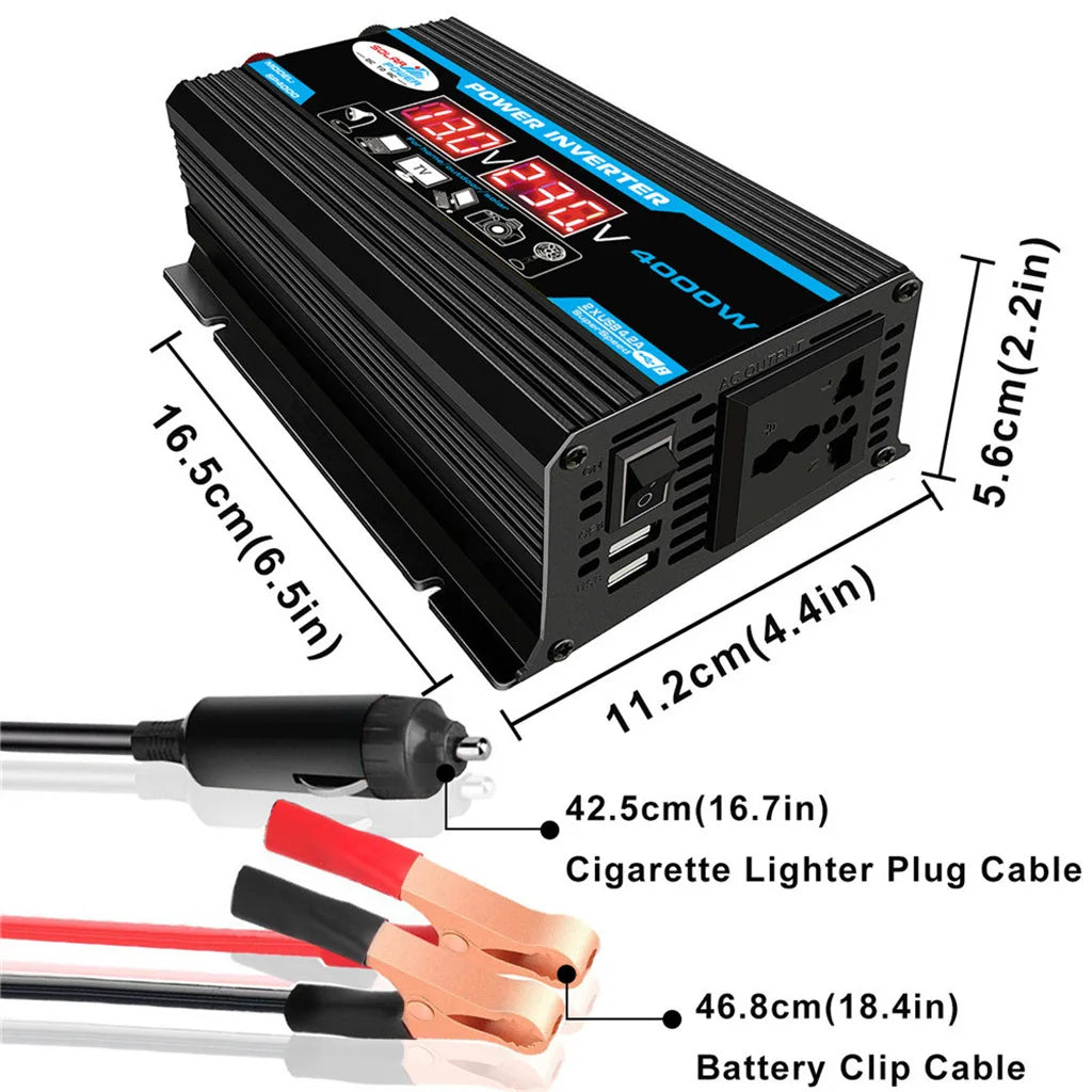 12V to 110V/220V Solar Panel System 12V Solar Panel Battery Charge Controller 4000W Solar Inverter Kit Complete Power Generation