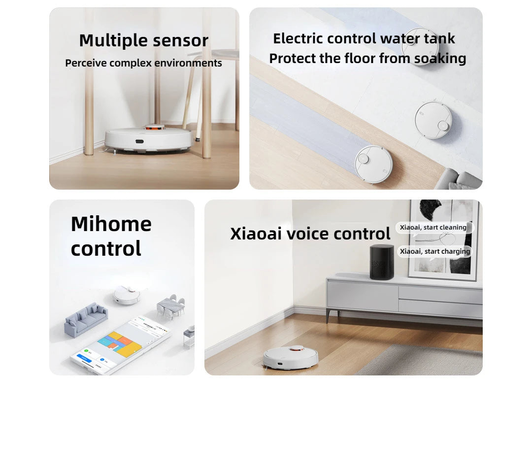 XIAOMI MIJIA Robot Vacuum Mop 3C B106CN 4000Pa Smart Home Appliances LDS Laser Navigation Cleaner Electric Control Water Tank