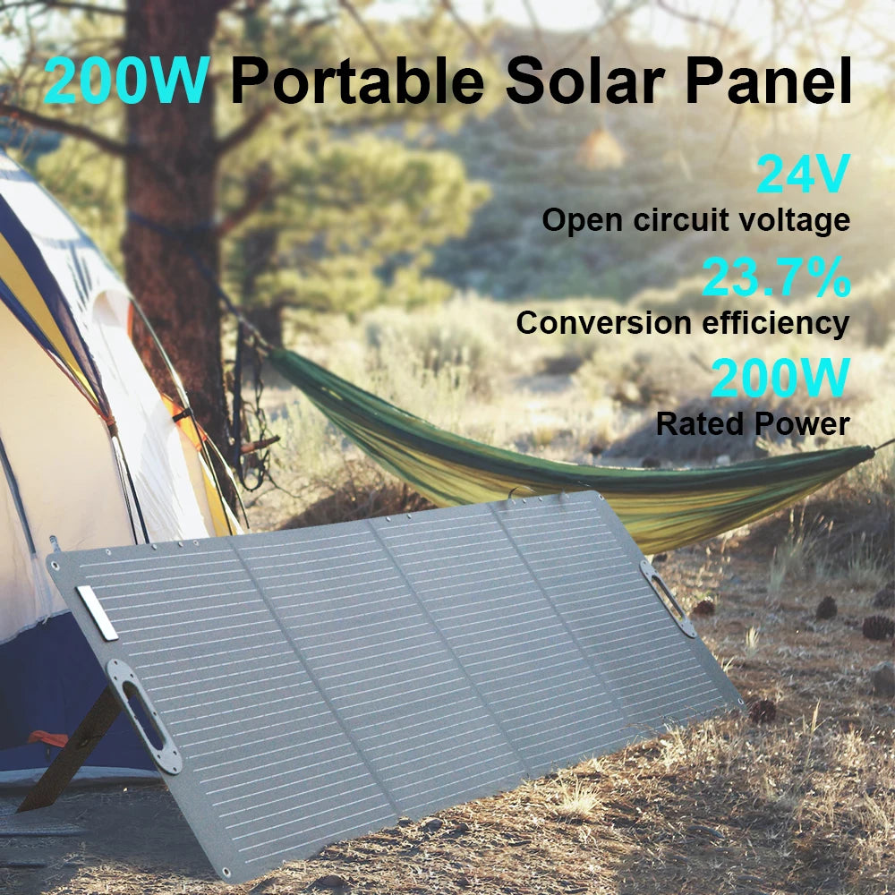 ETFE 200W Foldable Solar Panels Cell 20.5V Portable Solar Charging Panel Complete Kit for Outdoor Tourism Camping Power Station